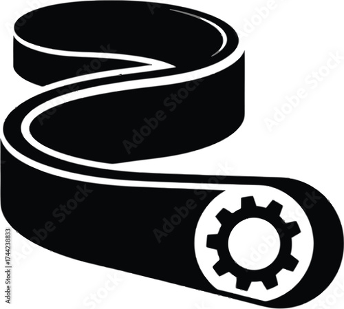 Vector art of conveyor belt vector icon, a symbol of automation, manufacturing, and industrial processes in modern industry