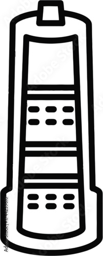 Illustration of a battery, showcasing its design and components in a simple, clean, and minimalist style