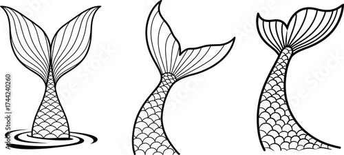Mermaid Tails Icon Set
