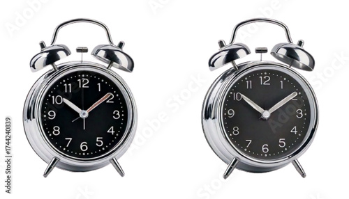 Alarm clock bundle with classic and modern variations isolated on transparent background PNG