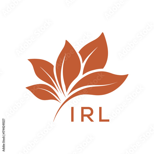 Botanical Nature Logo with Leaves in Brown, IRL Later Logo, Elegant Plant Emblem with Typography, 

IRL leaf logo, IRL minimalist logo, IRL nature logo, IRL  botanical design, IRL  floral emblem, IRL 
