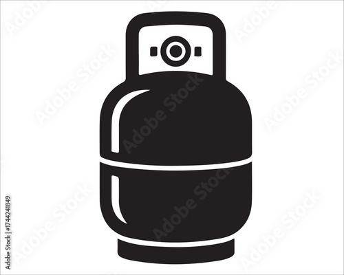 Propane gas cylinder vector icon isolated on white background