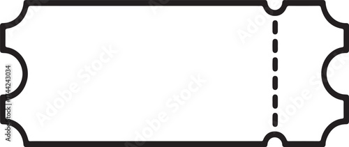 Blank ticket with perforated edge and decorative ends coupon voucher