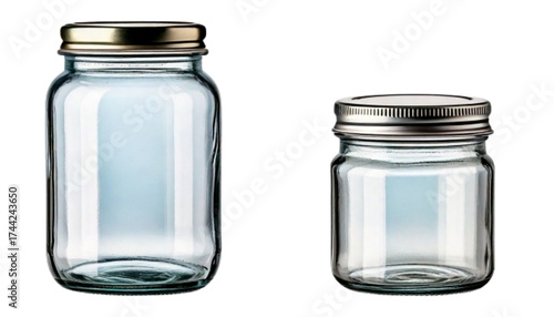 Canning jar still life bundle two variations isolated on transparent background PNG