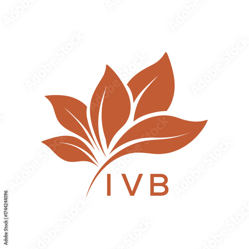 Botanical Nature Logo with Leaves in Brown, IVB Later Logo, Elegant Plant Emblem with Typography, 

IVB leaf logo, IVB minimalist logo, IVB nature logo, IVB  botanical design, IVB  floral emblem, IVB 