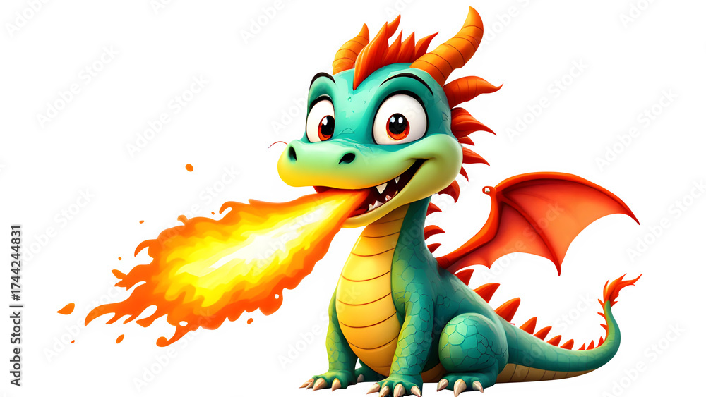 Obraz premium red dragon cartoon