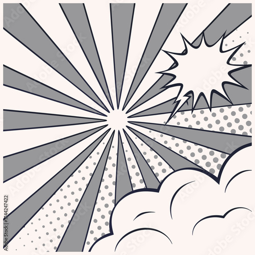 Radiating Sunburst Background with Glowing Light Rays