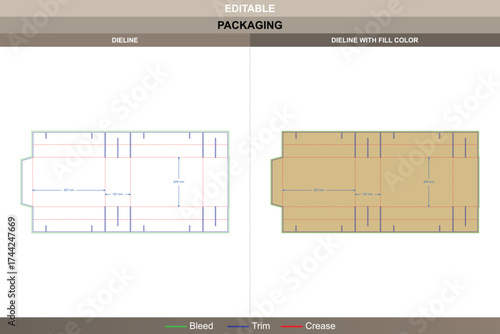 Cartons paper dieline cartons, vector packaging template with fold structure and die line for efficient production, shipping, and branding