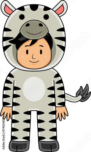 boy wear zebra animal costume