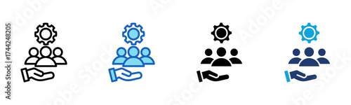 Team Management icon Multi Style Vector Illustration