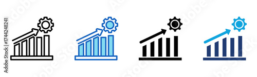 Business Growth icon Multi Style Vector Illustration