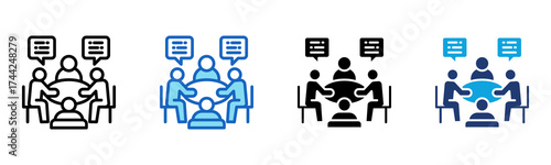 Group Discussion icon Multi Style Vector Illustration
