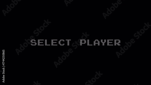 Retro 8-Bit Pixel Text Animation for Vintage Arcade Games and Computer Graphics on Dark Background