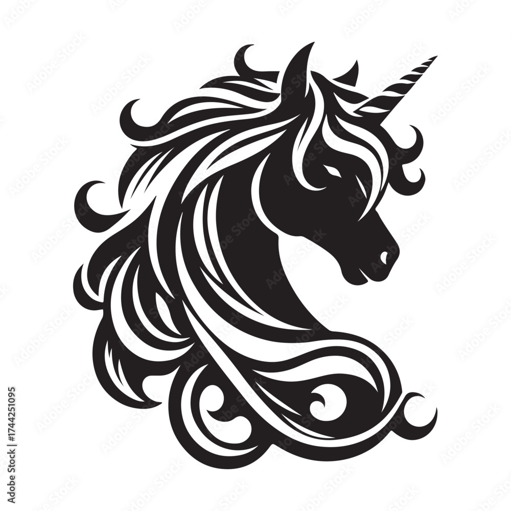 Fototapeta premium unicorn silhouette vector set