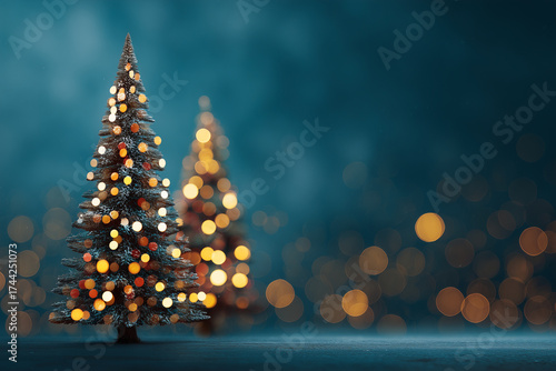 Christmas tree with glowing lights