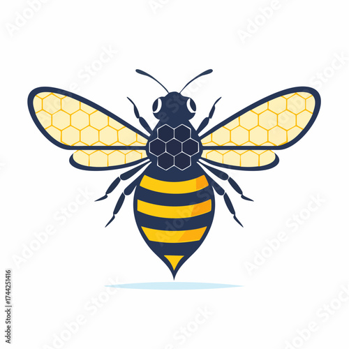 Stylized turtle illustration with a honeycomb pattern on its shell, rendered in shades of blue, green, and yellow.