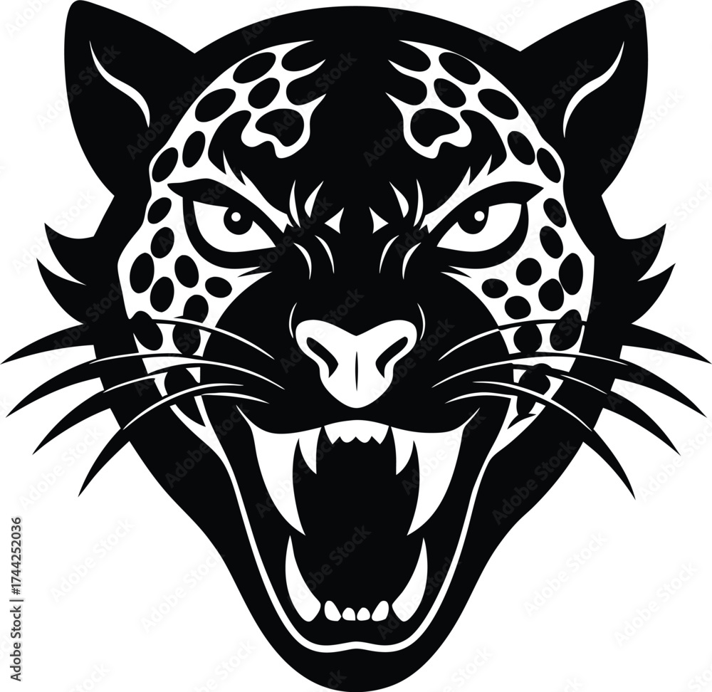 Obraz premium Striking vector illustration of a tiger head for a powerful wildcat tattoo or logo design