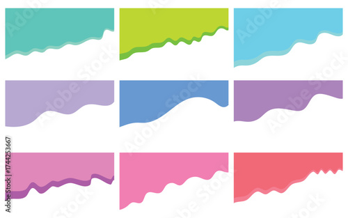 "Abstract Curved Divider Shapes for Web Design – Modern Wave, Drop, and Gradient Banner Elements"