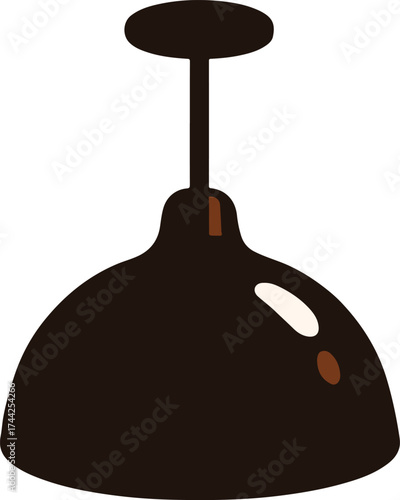 Dark brown pendant light fixture with white and brown accents