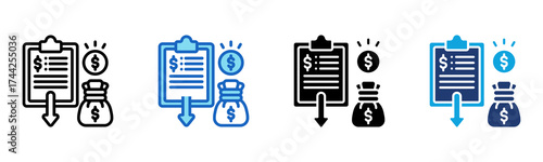 Expense Tracking icon Multi Style Vector Illustration