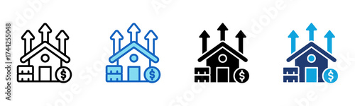 Real Estate Investing icon Multi Style Vector Illustration