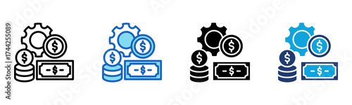 Financial Management icon Multi Style Vector Illustration