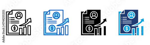 Portfolio Growth icon Multi Style Vector Illustration