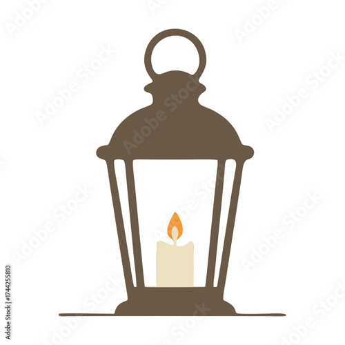 vector old lantern isolated on white