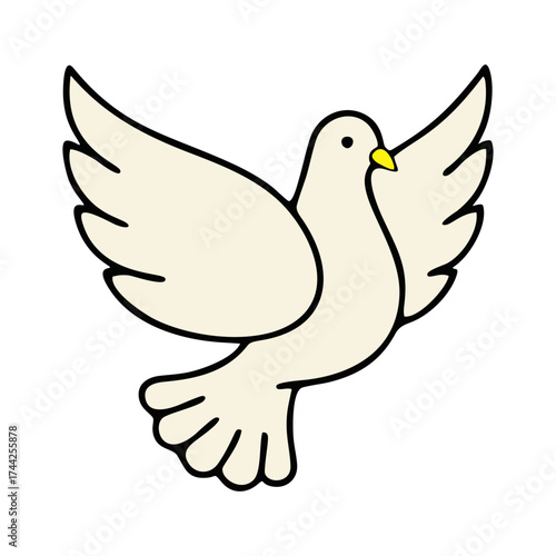 vector illustration of a dove of peace bird