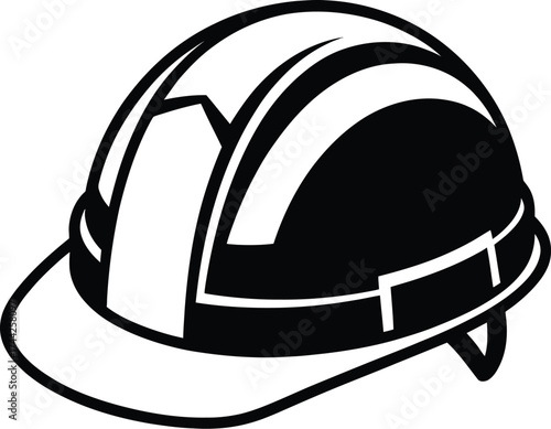 Construction worker hard hat safety helmet head protection gear vector graphic