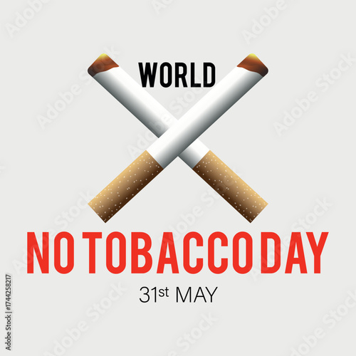 World No Tobacco Day annual health awareness vector concept banner poster card and background design