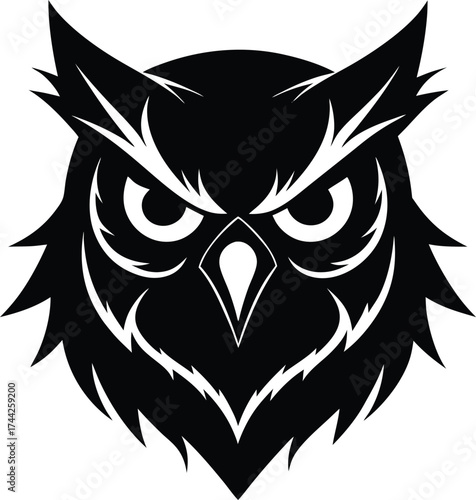 Eagle, lion, and eagle owl heads merge into a predator mascot tattoo logo vector illustration, representing wildlife symbol and tribal art