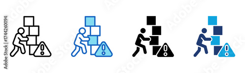 Risk Management icon Multi Style Vector Illustration