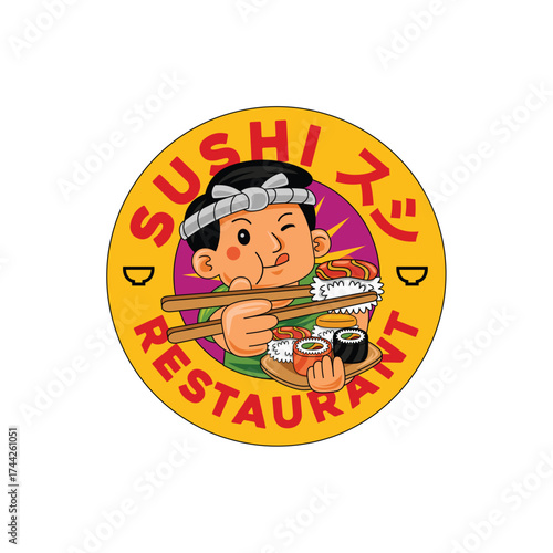 sushi restarurant logo template