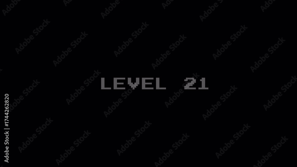 8-Bit Pixel Text Animation Loop - Retro Arcade Game Style on Dark Background