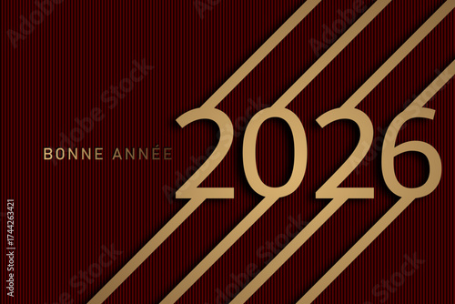 Bonne année - meilleurs vœux 2026 - vecteur pour affiche bannière salutation et célébration du nouvel an 2026.