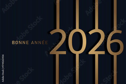 Bonne année - meilleurs vœux 2026 - vecteur pour affiche bannière salutation et célébration du nouvel an 2026.
