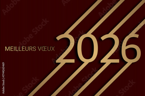 Bonne année - meilleurs vœux 2026 - vecteur pour affiche bannière salutation et célébration du nouvel an 2026.
