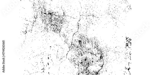 An abstract grunge texture background pattern of old, dark, gray and black dirty paint splashes on a rough paper surface