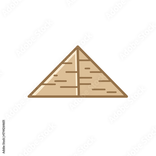 Minimalist Flat Design Egyptian Pyramid Vector Illustration