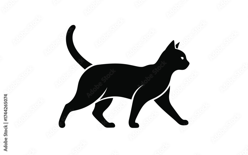 Fototapeta premium Vectorized cat for print, sketch, Wallpaper, Decoration