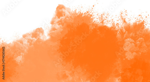 Fotografie Vibrant orange powder explosion creates a dynamic and energetic visual effect, i