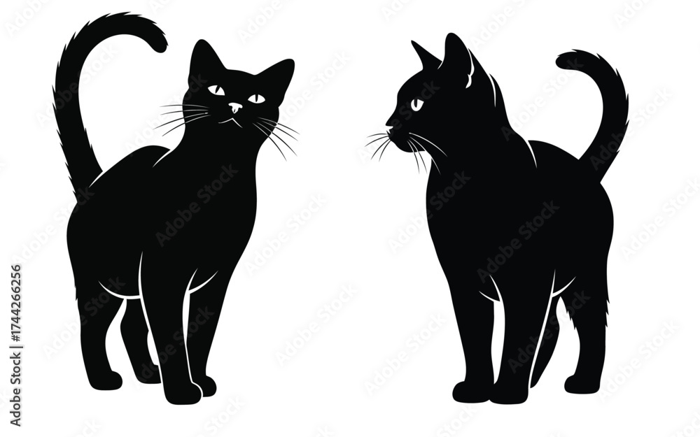 Fototapeta premium Vectorized cat for print, sketch, Wallpaper, Decoration 