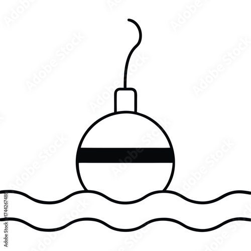 buoy simple line art silhouette vector icon