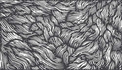  A dense black and white abstract composition featuring flowing, curved lines that create a rich texture and sense of movement. Ideal for backgrounds, design accents, or creative projects