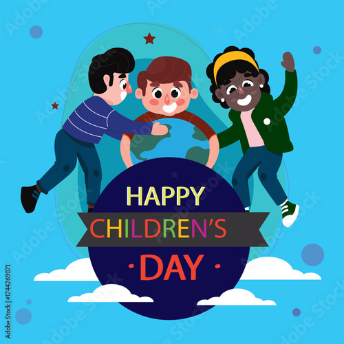 world childeren's day in illustrator
