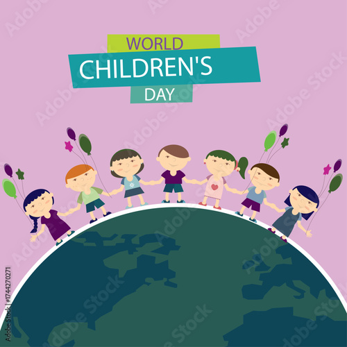 world childeren's day in illustrator