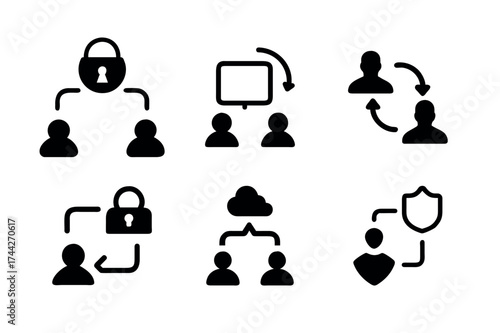 Network Security and User Interaction Icons