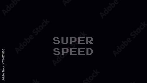 Classic 8-Bit Pixel Art Game Dark Screen Background for Text Animation and Retro Graphics