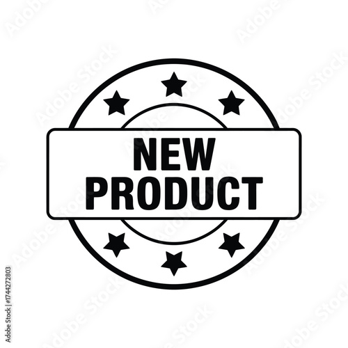 Bold new product stamp with stars